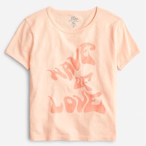 J. Crew - Cropped "Wave of Love” Graphic T-Shirt - Picture 1 of 4